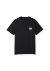 Unisex Cat In The Rainbow Pocket Baskılı Siyah Basic Tshirt