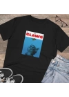 Unisex Claws Baskılı Siyah Basic Tshirt