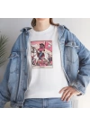 Unisex Death Tarot Kart Baskılı Beyaz Basic Tshirt