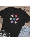 Unisex Dice Characters Baskılı Siyah Basic Tshirt