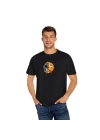 Unisex Dil Çıkartan Mutsuz Zombi Emoji Baskılı Siyah Basic Tshirt