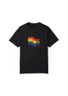 Unisex Drawing Rainbow Cats Baskılı Siyah Basic Tshirt