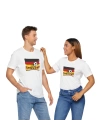 Unisex EURO 2024 Almanya Baskılı Beyaz Basic Tshirt