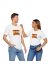 Unisex EURO 2024 İspanya Baskılı Beyaz Basic Tshirt