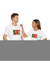 Unisex EURO 2024 Portekiz Baskılı Beyaz Basic Tshirt