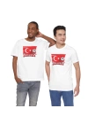 Unisex EURO 2024 Türkiye Baskılı Beyaz Basic Tshirt