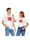 Unisex EURO 2024 Türkiye Baskılı Beyaz Basic Tshirt