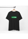 Unisex Exit Tabela Baskılı Siyah Basic Tshirt