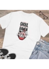 Unisex Ghoul Rawen Baskılı Beyaz Basic Tshirt