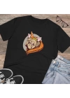 Unisex Hallowen Pug Baskılı Siyah Basic Tshirt