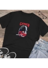 Unisex Heatsetgamer Baskılı Siyah Basic Tshirt