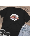 Unisex Hippie Car Baskılı Siyah Basic Tshirt