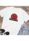 Unisex Jurassic Pug Baskılı Beyaz Basic Tshirt