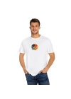 Unisex Kalbi Kırık Zombi Emoji Baskılı Beyaz Basic Tshirt