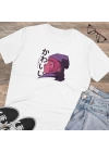 Unisex Kawaii Girl Baskılı Beyaz Basic Tshirt