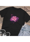 Unisex Kiss Galaxy Baskılı Siyah Basic Tshirt