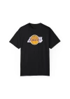 Unisex Lakers Tasarım Baskılı Siyah Basic Tshirt