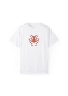 Unisex Middle Finger Octopus Baskılı Beyaz Basic Tshirt