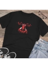 Unisex Moose Google Baskılı Siyah Basic Tshirt