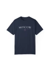 Unisex Moscow Rusya Şehir Baskılı Lacivert Basic Tshirt