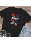 Unisex Namaste F**k Off Baskılı Siyah Basic Tshirt