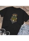 Unisex Octane Pug Baskılı Siyah Basic Tshirt