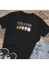 Unisex Popcorn Evolution Baskılı Siyah Basic Tshirt