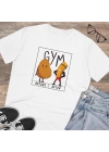 Unisex Potato Gym Baskılı Beyaz Basic Tshirt