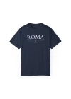 Unisex Roma Italya Şehir Baskılı Lacivert Basic Tshirt