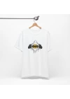 Unisex Super Hero Baskılı Mizah Beyaz Basic Tshirt