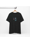 Unisex Telefon Bağımlısı Baskılı Siyah Basic Tshirt