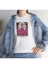 Unisex Temperance Tarot Kart Baskılı Beyaz Basic Tshirt