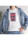 Unisex The Handed Man Tarot Kart Baskılı Beyaz Basic Tshirt