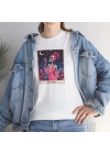 Unisex The Star Tarot Kart Baskılı Beyaz Basic Tshirt