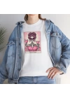 Unisex Two of Cups Tarot Kart Baskılı Beyaz Basic Tshirt