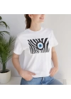 Unisex Zebra Tablo Nazar Baskılı Beyaz Basic Tshirt