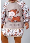 Wild And Happy Karaca Desenli Uzun Kollu Unisex Bebek Mama Önlüğü Sıvı Geçirmez 0-2 Yaş