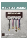 Yüzme Madalya Askısı, Swimming Sporcu Ödül Duvar Askılı Madalyalık Kahverengi Madalya Tutucu