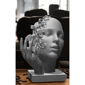 3D Soyut Yüz İnsan Heykel Figür