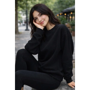 Kadın Oversize Premium 3 İplik Şardonlu Sweatshirt