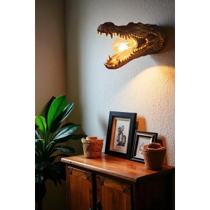 Timsah Figürlü Abajur- Aplik