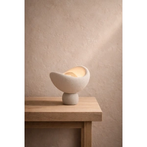 Luna Tasarım Masa Lambası Abajur Beton Görünümlü 3D 25 x 20 cm