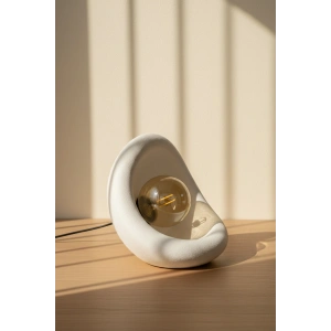 Modern Beton Dokulu Abajur Oval Gece Lambası 3D 25 Cm