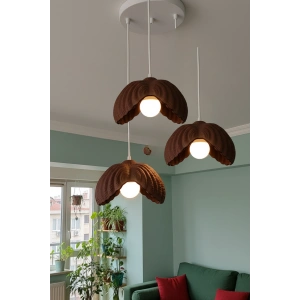 Kahverengi 3 Lü Lotus Avize 24 x 24