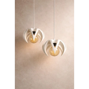 Beyaz 2Li Taç Formlu Sarkıt Avize 25 x 25