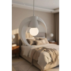 Beyaz Hilal Formlu Tekli Sarkıt Avize 25 x 20