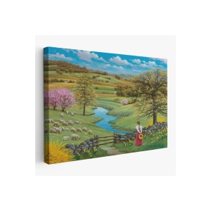 Akarsu Kenarındakı Rus Köylü Kızı Dekoratif Duvar Tablosu-6536