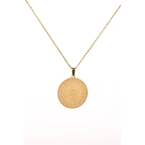 Altın Renk Cennetül Esma Yazılı Çelik Kolye Kararmaz Paslanmaz Zincirli Unisex Kolye