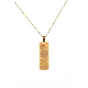 Altın renk Dikdörtgen Altın Kaplama Dualı Çelik Kolye Çelik Zincirli kararmaz paslanmaz silinmez