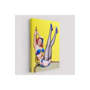 Amerikalı Güzel Kadın Çizgi Roman Kapağı Duvar Tablosu-6231